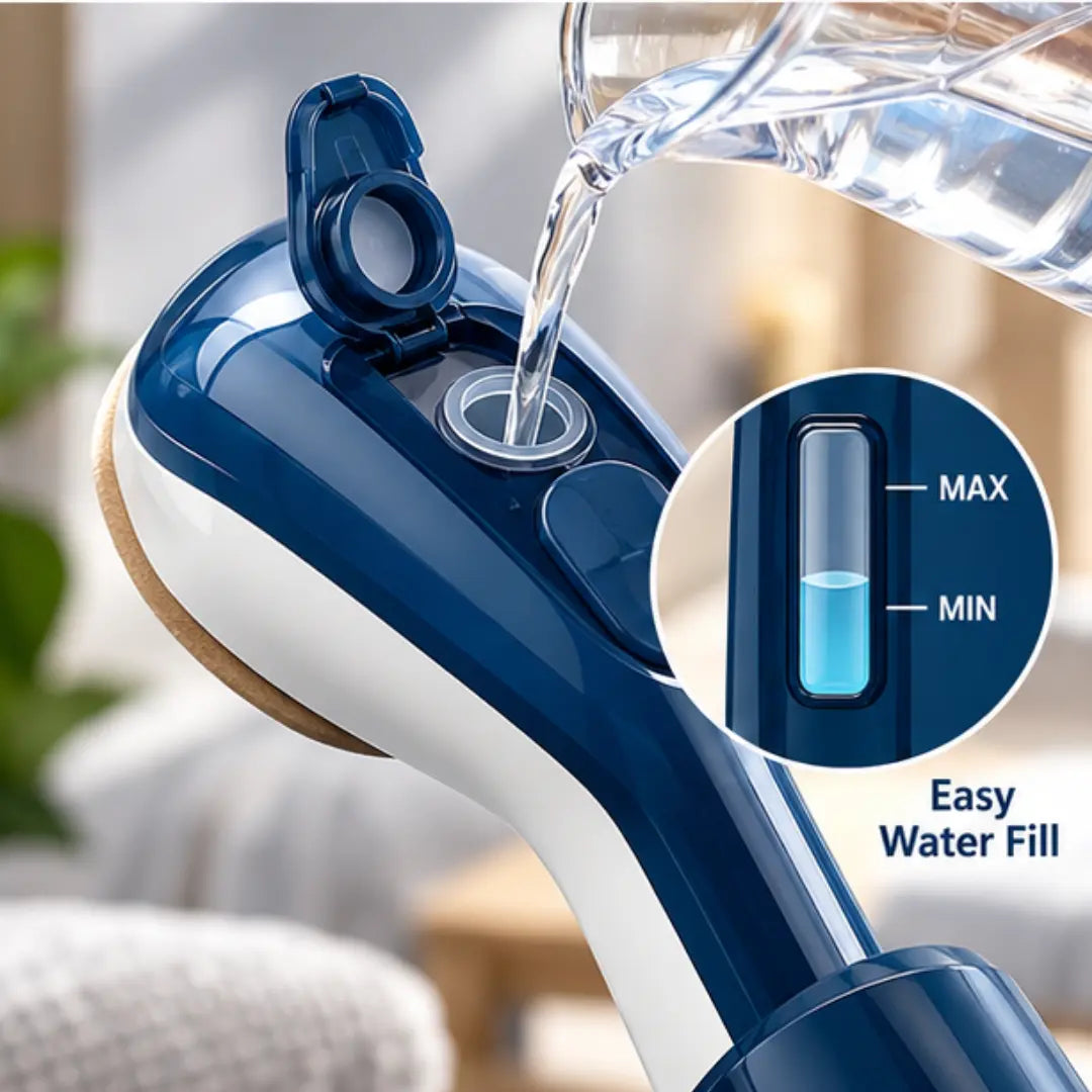 Portable Garment Steamer – 1800W, LCD Display, 3 Steam Levels