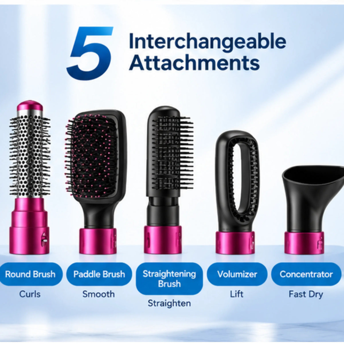 5-in-1 Hot Air Brush Styler UAE | 1000W, COD