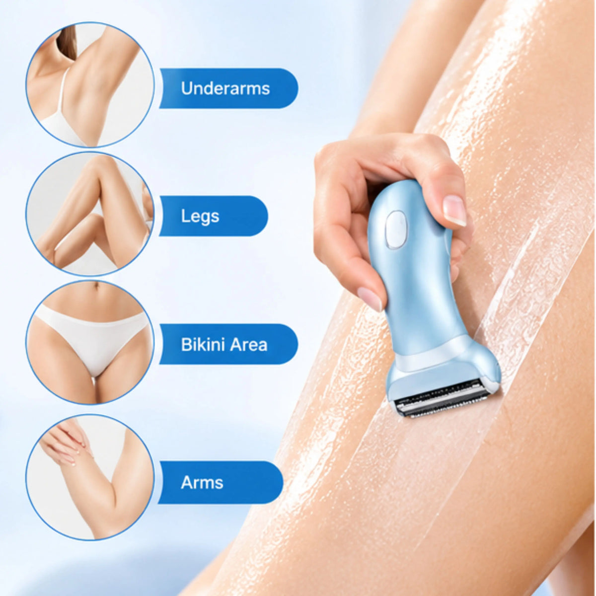 Compact Women's Body Razor – Flexible Head, Replaceable Blades