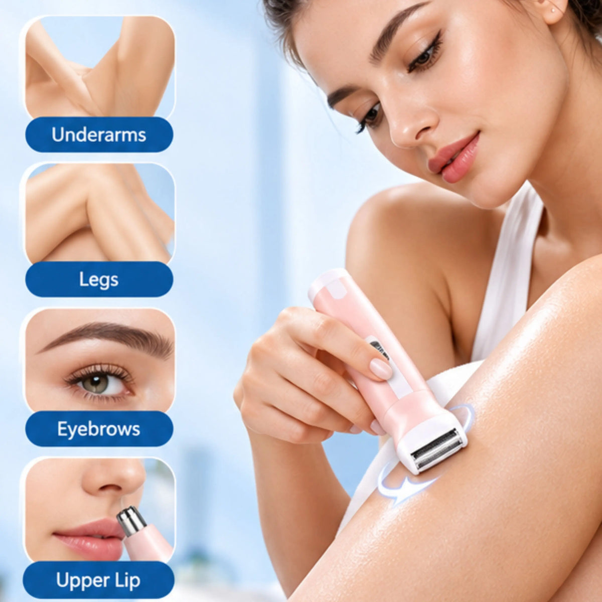 Cordless Electric Leg Shaver with LED Light – Rechargeable