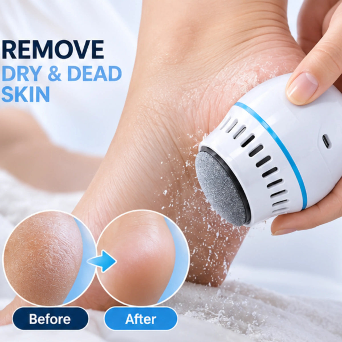 Electric Callus Remover – 2 Speeds, LED Indicator, USB 5V