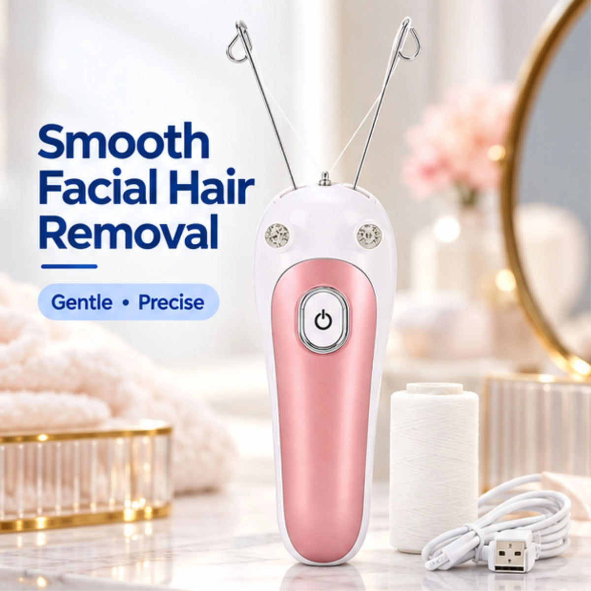 Electric Facial Threading Hair Remover for Lip, Chin & Cheeks