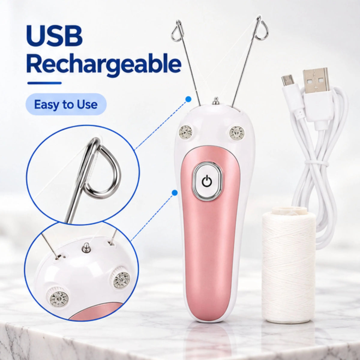Electric Facial Threading Hair Remover for Lip, Chin & Cheeks