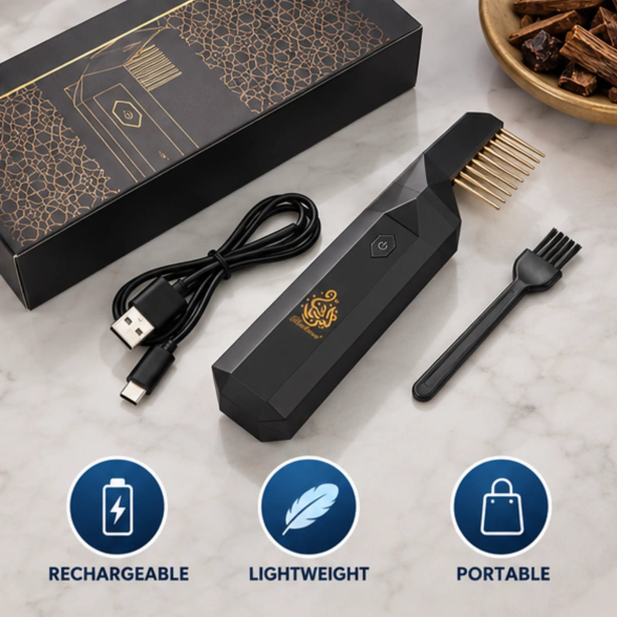Hair Bakhoor Comb UAE | USB Rechargeable
