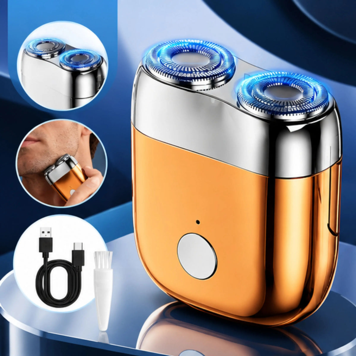 Mini Dual-Head Electric Shaver for Men – USB Rechargeable
