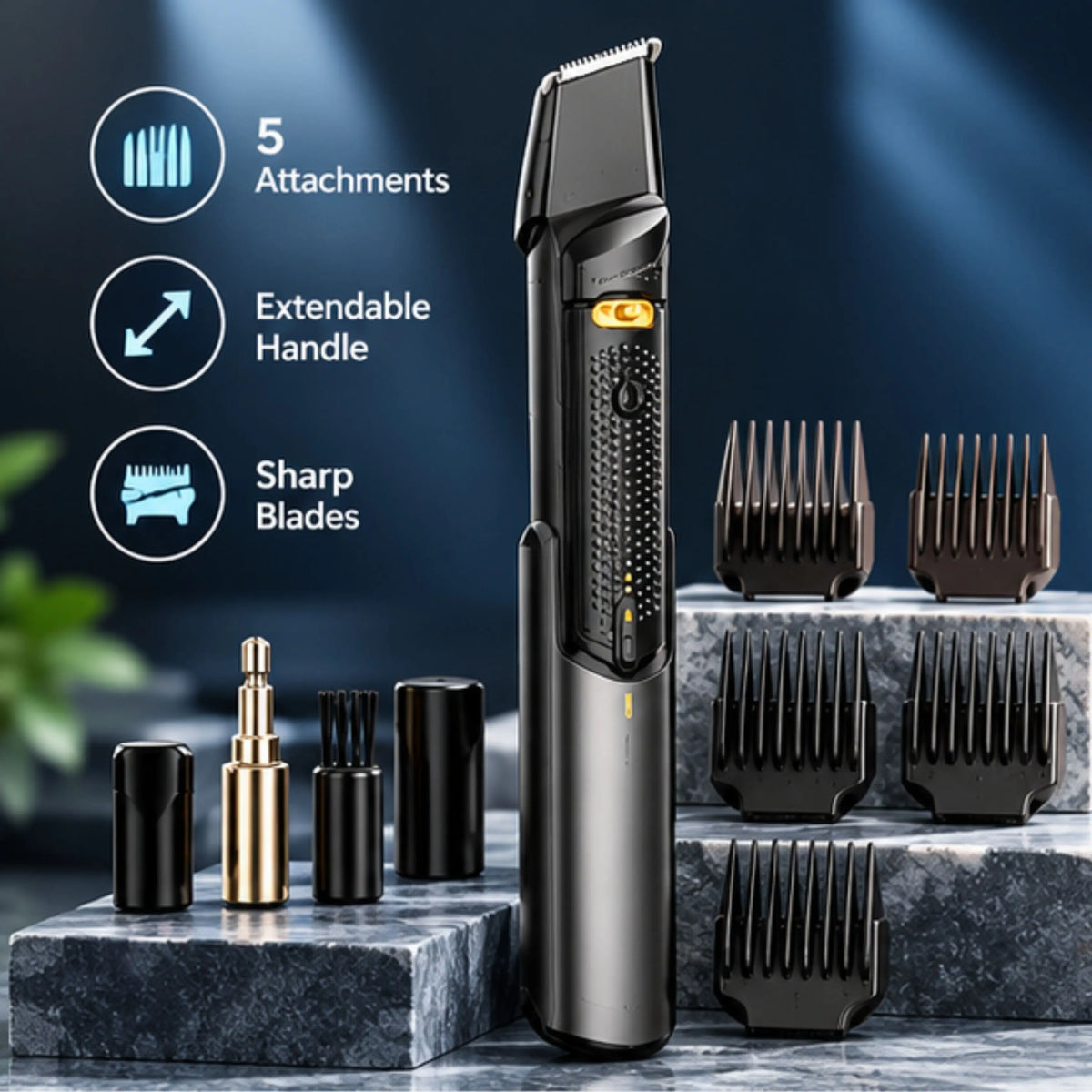 Multifunctional Haircut & Beard Trimmer Tool with 5 Attachments