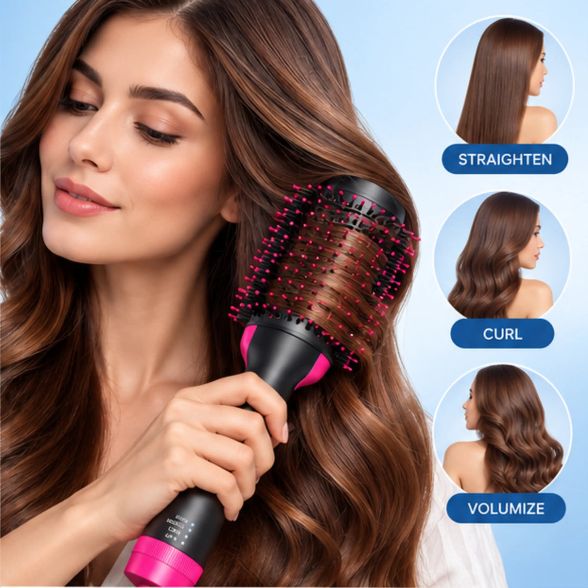 Oval Hot Air Brush & Volumizer – 1200W, 3 Heat Settings