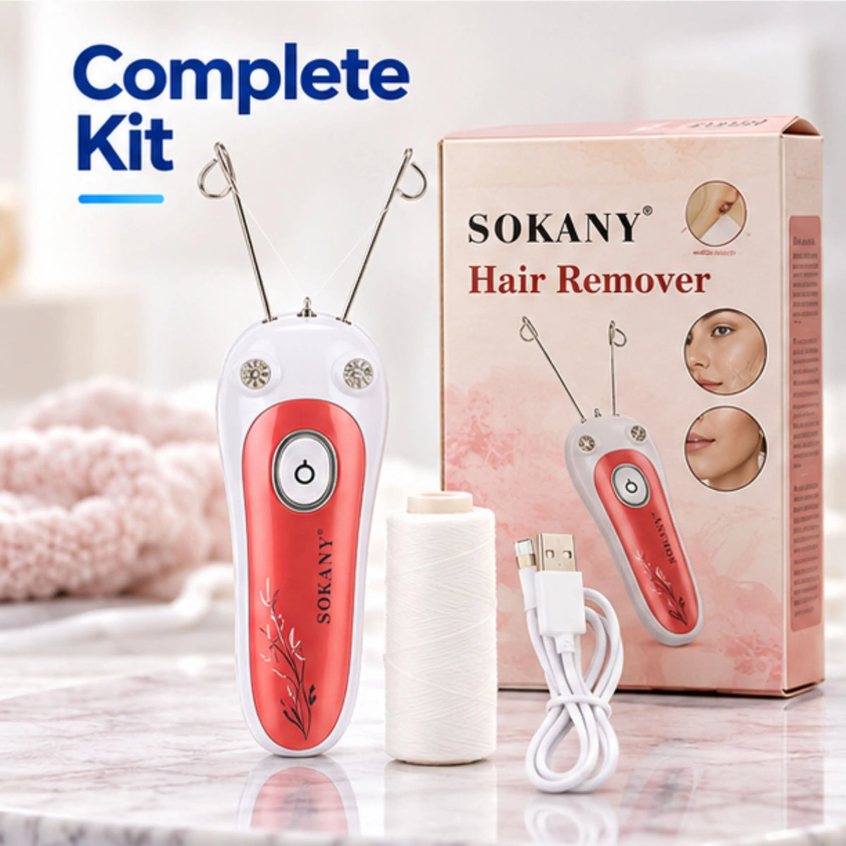 Sokany Electric Threading Hair Remover Kit for Face & Body