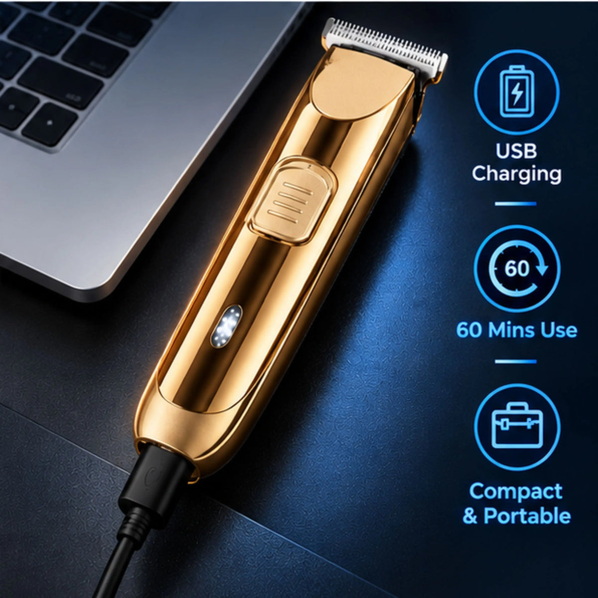 USB Rechargeable T-Blade Hair Trimmer – 1500mAh