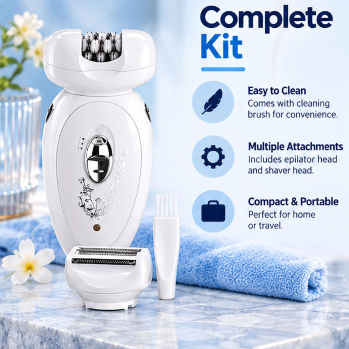 Women's Nose, Ear & Facial Hair Trimmer with Precision Clipper