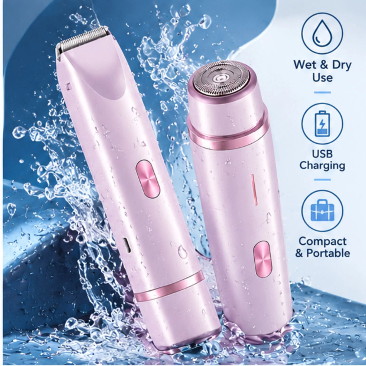 Women's 2-in-1 Electric Shaver & Trimmer – Rechargeable