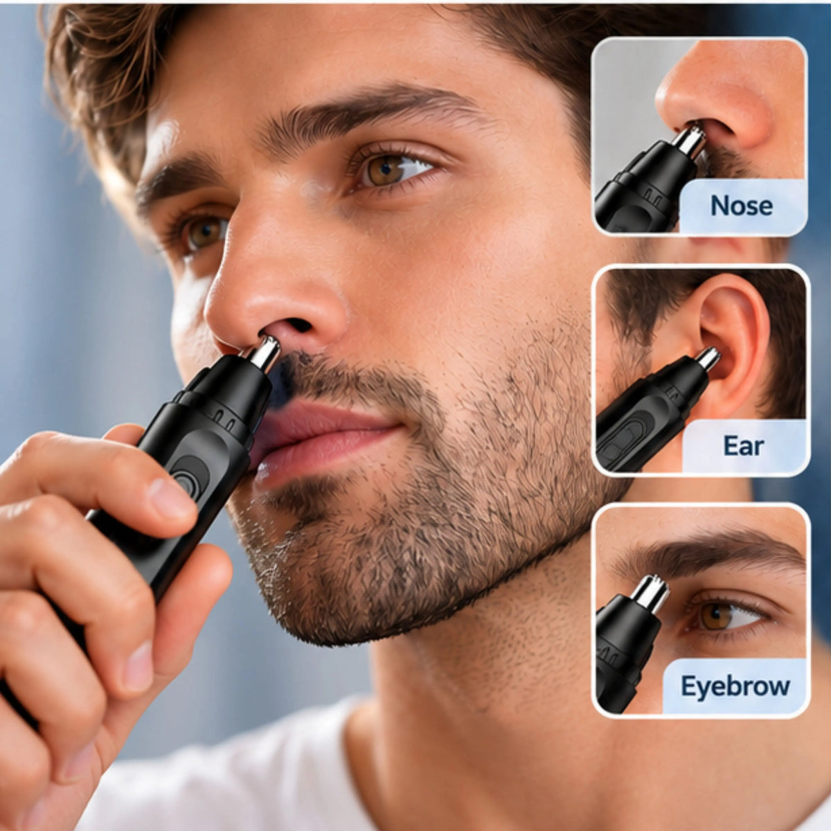 Nose, Ear & Facial Hair Trimmer with Precision Clipper