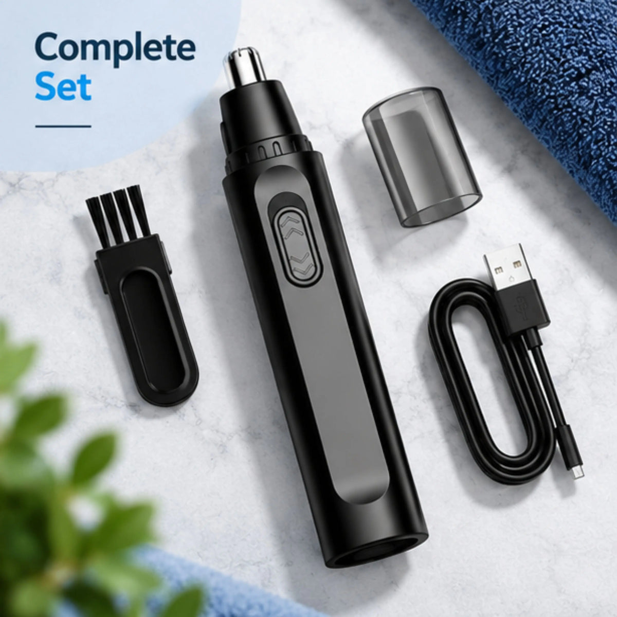 Nose, Ear & Facial Hair Trimmer with Precision Clipper